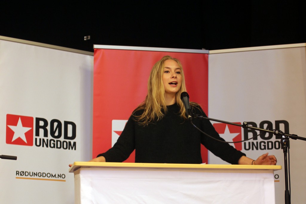 Linn-Elise Øhn Mehlen, leder av Rød Ungdom, ønsker å synligjøre de nasjonale minoritetene. KUVA RØD UNGDOM