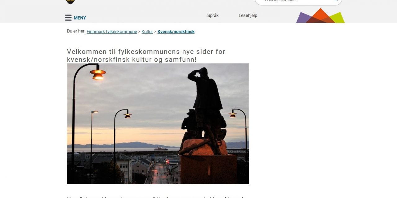 Nye nettsider for kvensk/norskfinsk kultur og samfunn