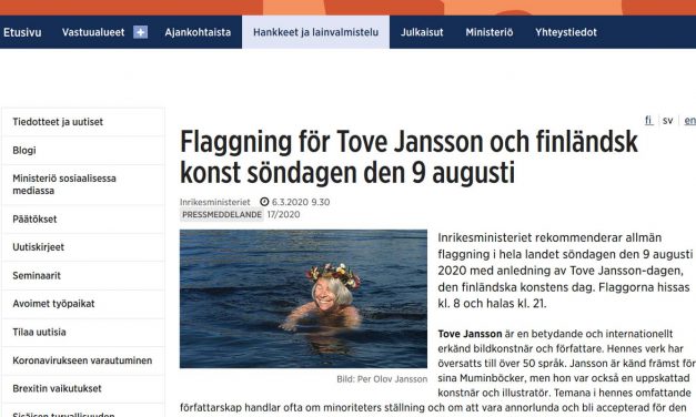 Muumien äidin syntymäpäivästä uusi liputuspäivä